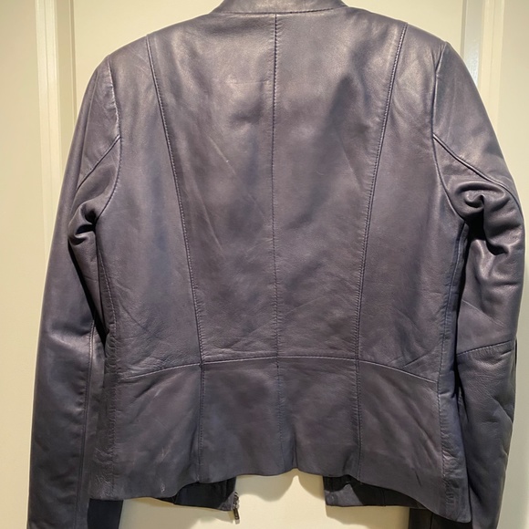 Navy Leather Jacket | Hide House | Size Small - Picture 2 of 6